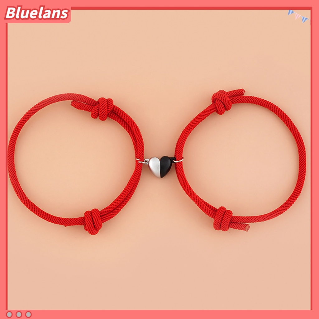 2pcs Gelang Rantai Magnetik Bahan Alloy Untuk Pasangan