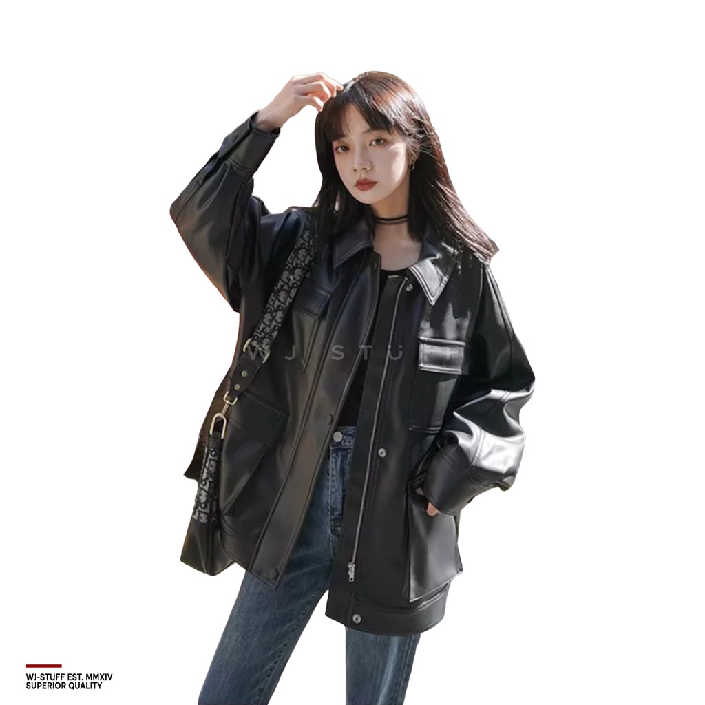 WJ Stuff - Hee Soo Jaket Kulit Wanita Oversize