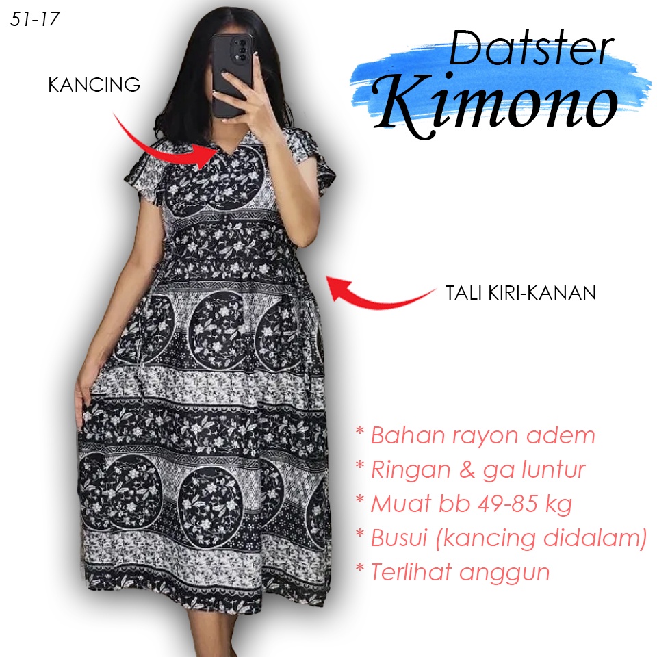 PALING MURAH] Daster Kimono Jumbo Polos Cantik Ld 120cm / Busui Friendly Daster Kekinian Terbaru Len