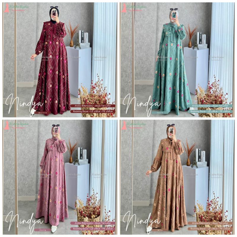 NINDYA DRESS ORIGINAL YUSHA ILYASA / AFSANA DRESS ORIGINAL BY YUSHA ILYASA / GROSIR BERKAH SOLO