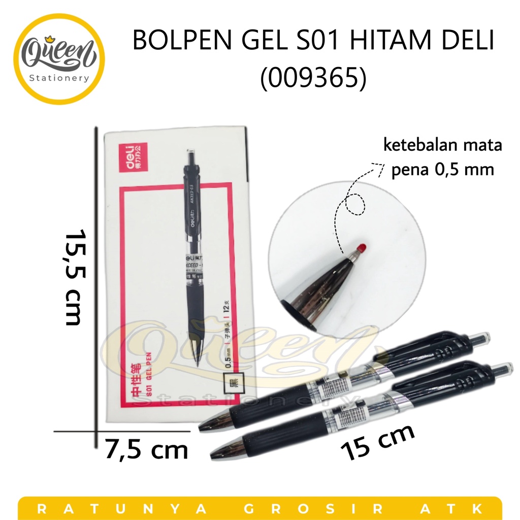 

1 PCS BOLPEN GEL S01 HITAM DELI (009365) - PULPEN PEN CETIKAN RETRACTABLE