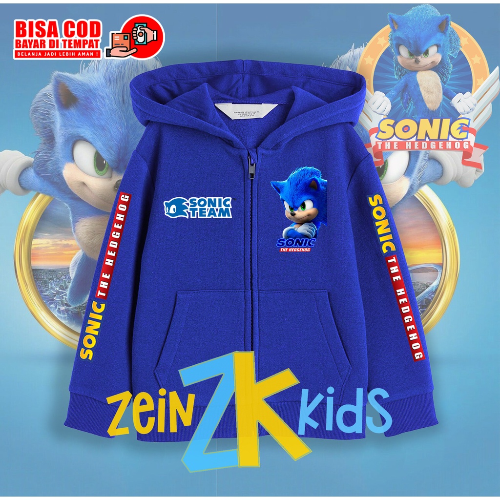 Hoodie Jaket Sonic The Hedgehog Anak / Sweater Sonic The Hedgehog Anak