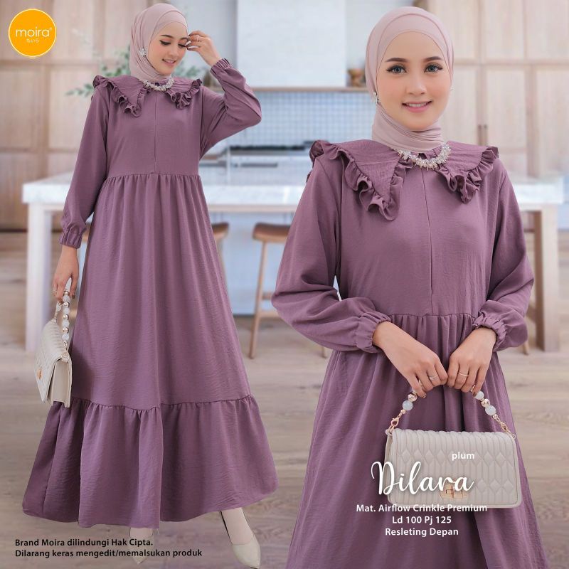 DRESS DILARA AYNUR MIDI POLOS LD 100 PJ 125 RESLETING DEPAN