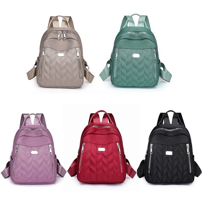 BJ28010 - BLACK/GREEN/KHAKI/PURPLE/RED - TAS RANSEL NYLON WANITA FASHION IMPORT MODIS ELEGAN TERMURAH TERLARIS TERBARU BAGSTORE JAKARTA TAS BATAM JT8010