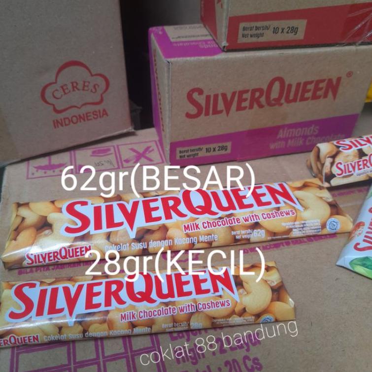 

PB157 COKLAT SILVER QUEEN 25 GR/GRAM EX 28GR ISI 10 PCS BOX UK.KECIL, COKELAT SILVERQUEEN 25GR X 10 BATANG/PC MILK CHOCOLATE ALMOND, CASHEW, FRUIT , GREEN TEA, YOGURT BERRY む 24