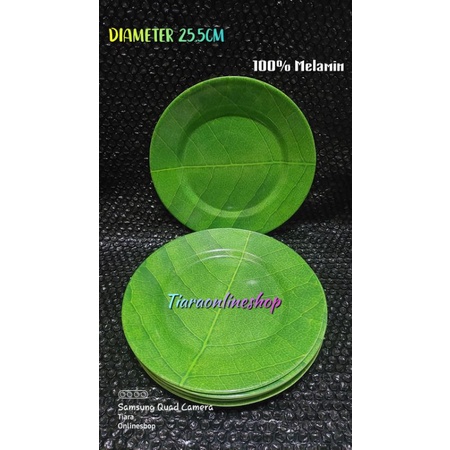 Piring melamin ceper 10inc motif daun 100%melamin/piring makan foodgrade SNI tahan panas
