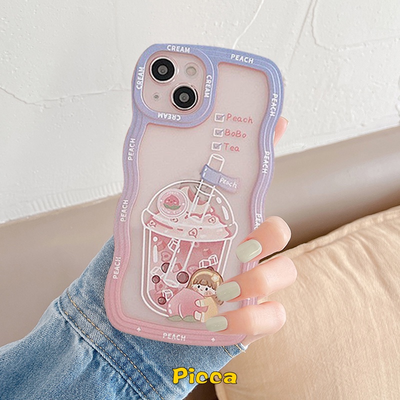 Case Motif Milk Tea Warna Gradasi Untuk OPPO A57 2022 A17 A17K A12 A77S A7 A5s A15 A11K A16s A54 A53 A32 A33 A16 A35 A15s A11 6e 435