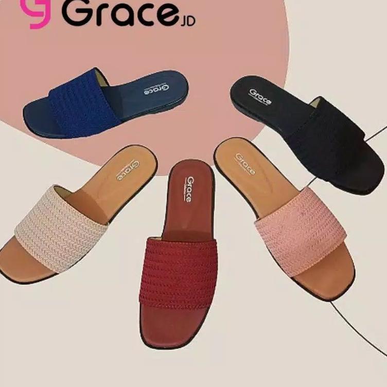 {LMG.18Oc22ᴺ} Grace milea slop / sandal rajut selop wanita / sandal tali dixie rajut / sandal selop 