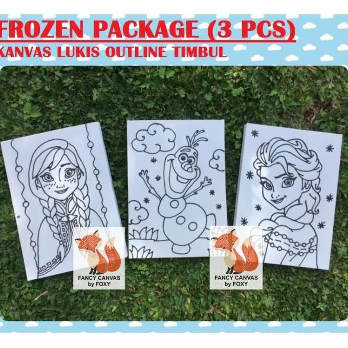 

kanvas lukis anak gambar FROZEN - paket 3 biji