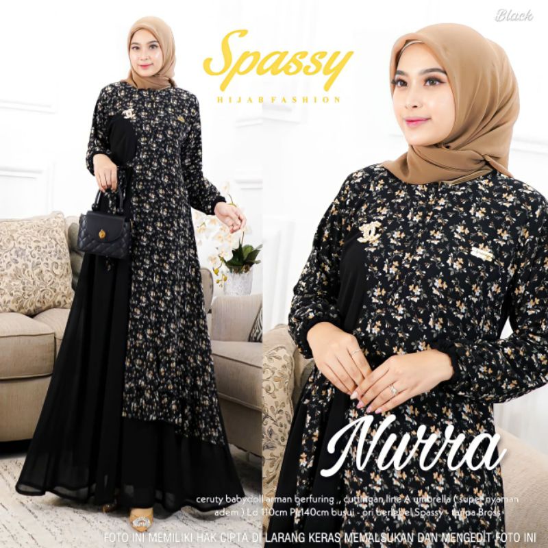 DRESS NURRA + LATIF ORIGINAL BY SPASSY// SOLO.INDONESIA// PRODUK BERLABEL SPASSY HIJAB FASHION