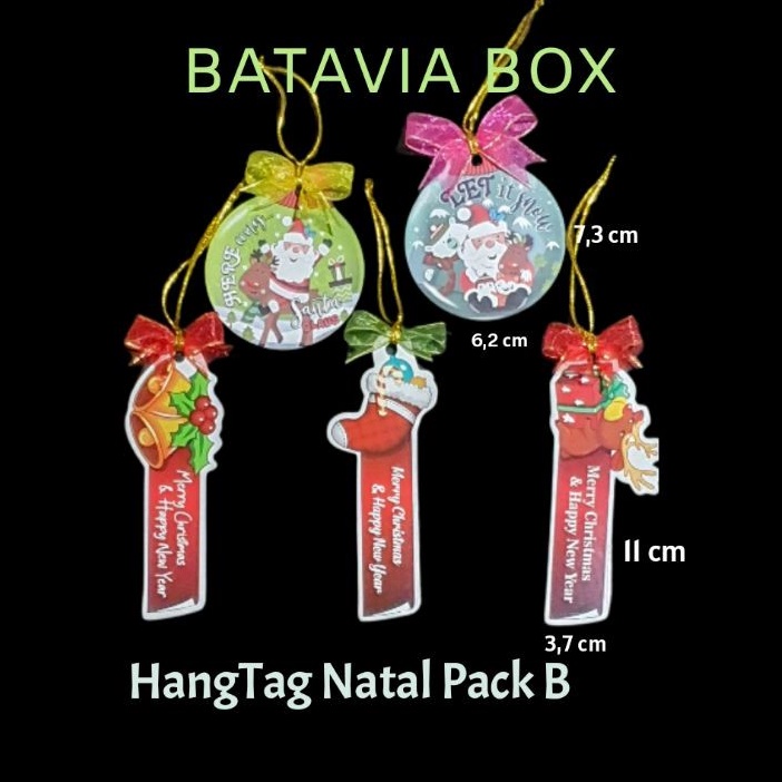 

Hang tag natal / gantungan pohon natal per pack isi 5 type B