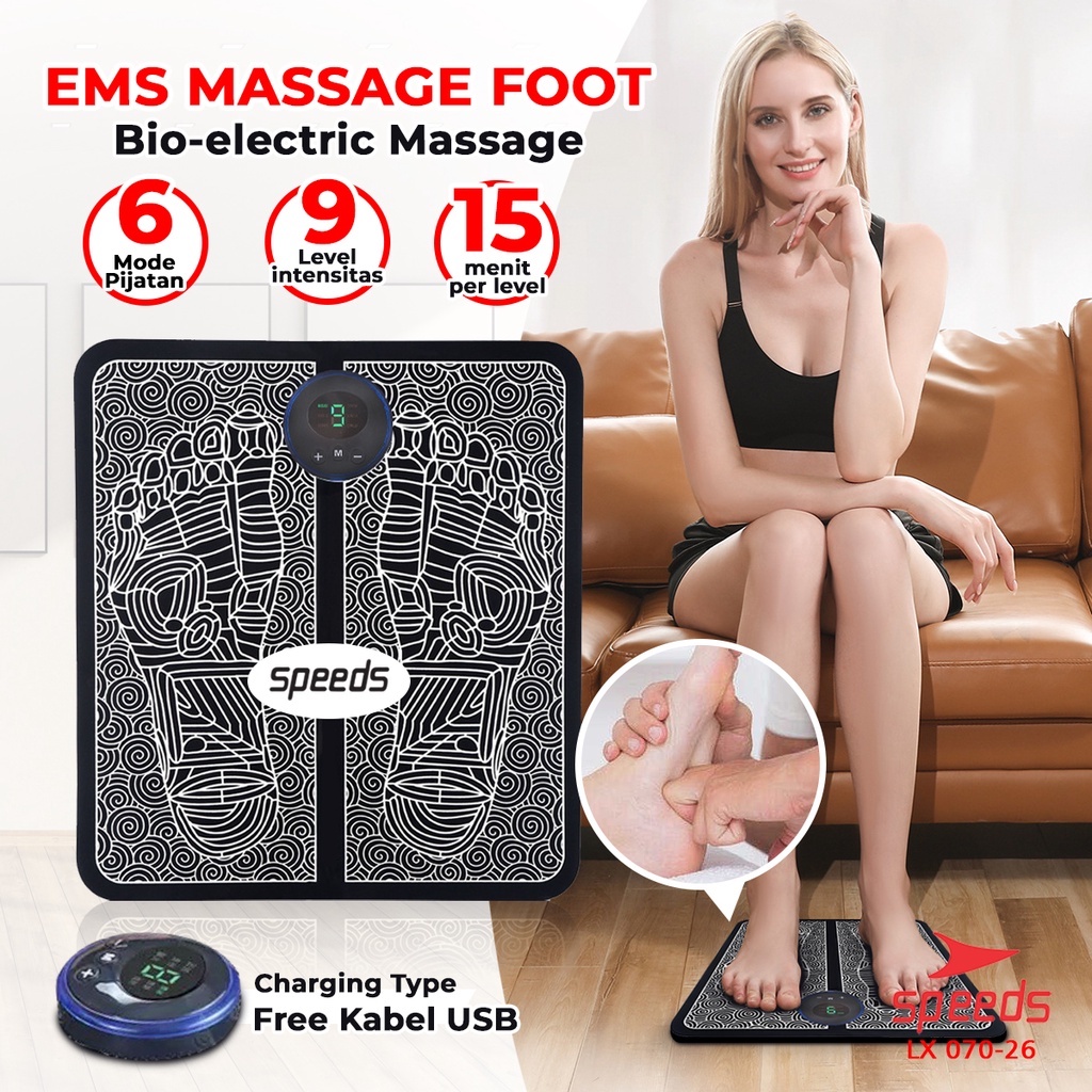 SPEEDS EMS Foot Massage Mat Pijat EMS Bio-Elecktric Kaki EMS Pad Mat Alat Pijat Kaki Alat Electric P