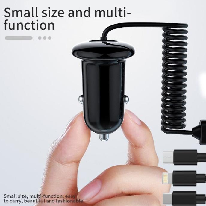 Ator Charger Mobil 3 In 1 Dengan Port Usb Type C Ios Micro Tengkufebriana