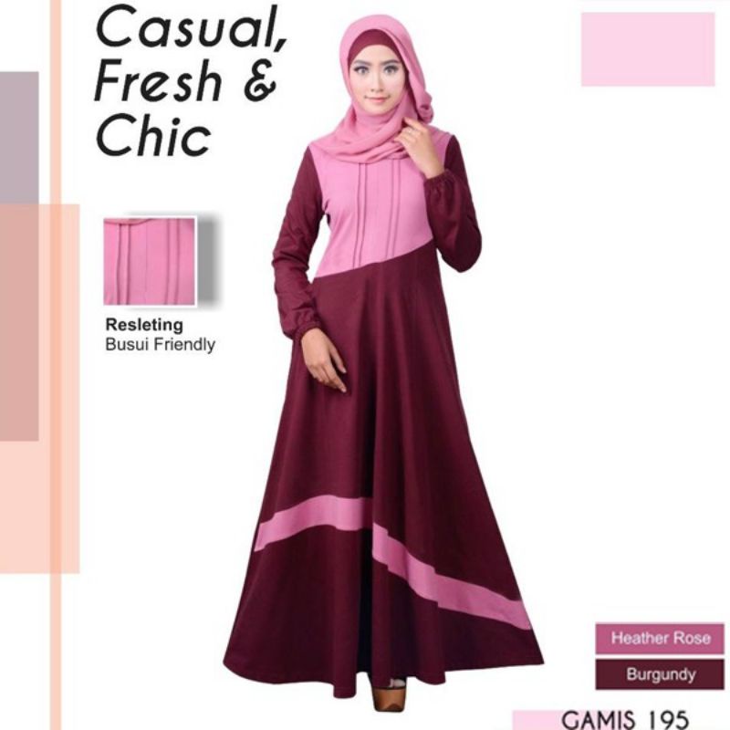 Gamis 195 Burgundy - Heather Rose | By Mutif