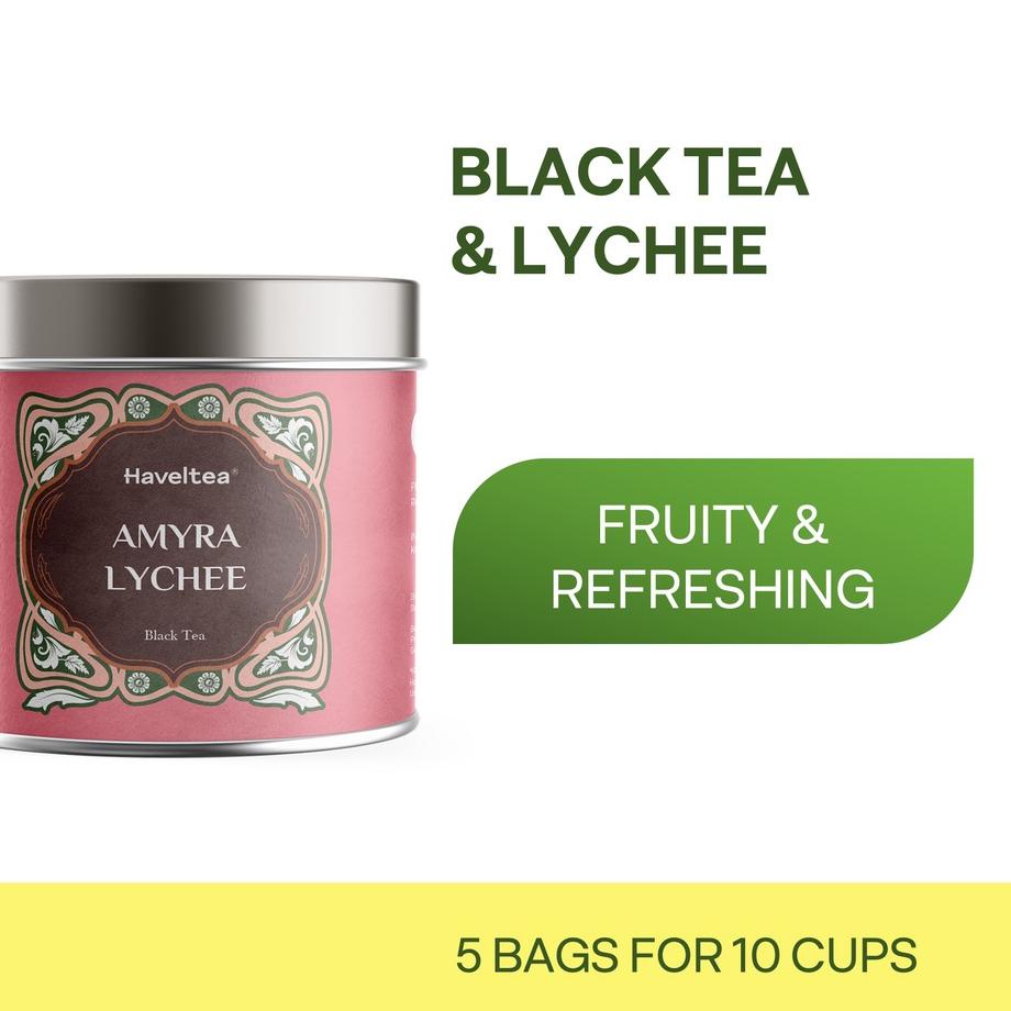 

Buy Now--AMYRA LYCHEE | Mini Tin | Haveltea | Lychee Tea | Premium Fruit Tea