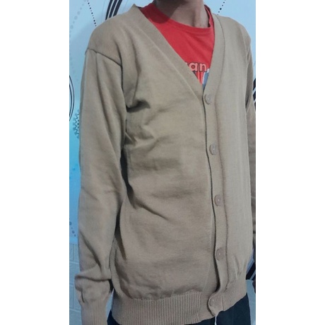 Cardigan Clean mocca / Cardigan Pria Kekinian Warna mocca / Cardigan mocca Casual dan Formal