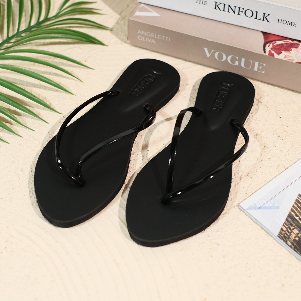 Sandal Jepit Wanita Full Hitam color By Flipstar | Sandal Jepit Elegan