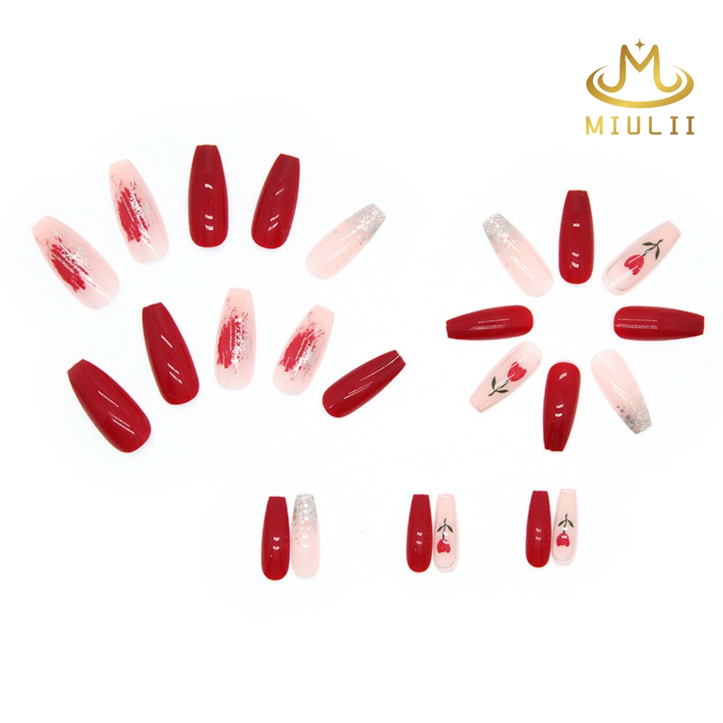 MIULII / KUKU PALSU   A0588  / 24PCS / 3D / NAIL ART / PREMIUM / CUTE / FREE LEM JELLY / KUTEK