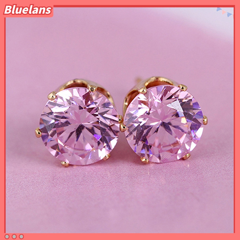 Bluelans Ear Studs Elegant All Match Cubic Zirconia Round Exquisite Earrings