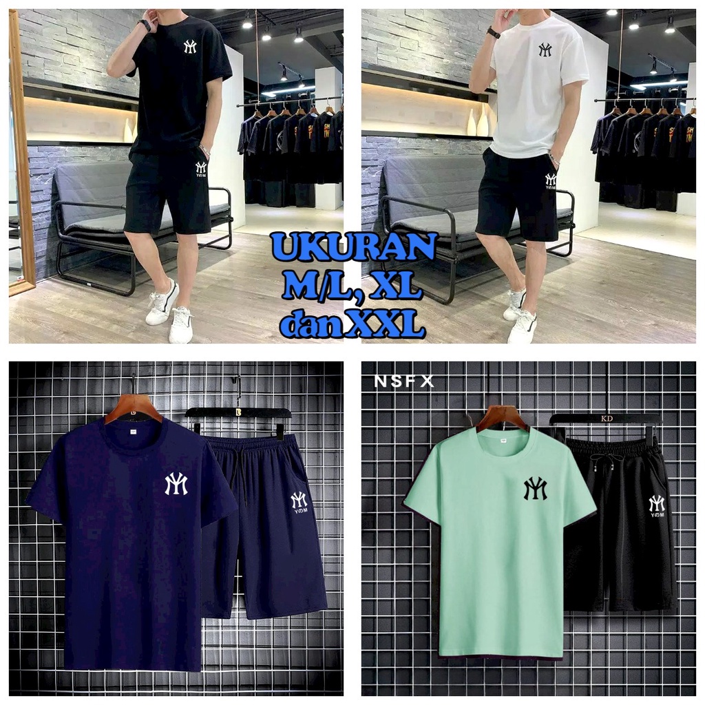 bisa cod // stelan YGM // satu set  baju + celana //  baju gym // mukzhop fashion