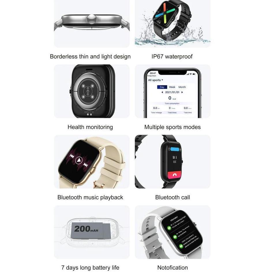 Chekout DT NO.1 DT94 Smart Watch Men Bluetooth Call 1.78inch Screen Fitness Tracker Blood Pressure E