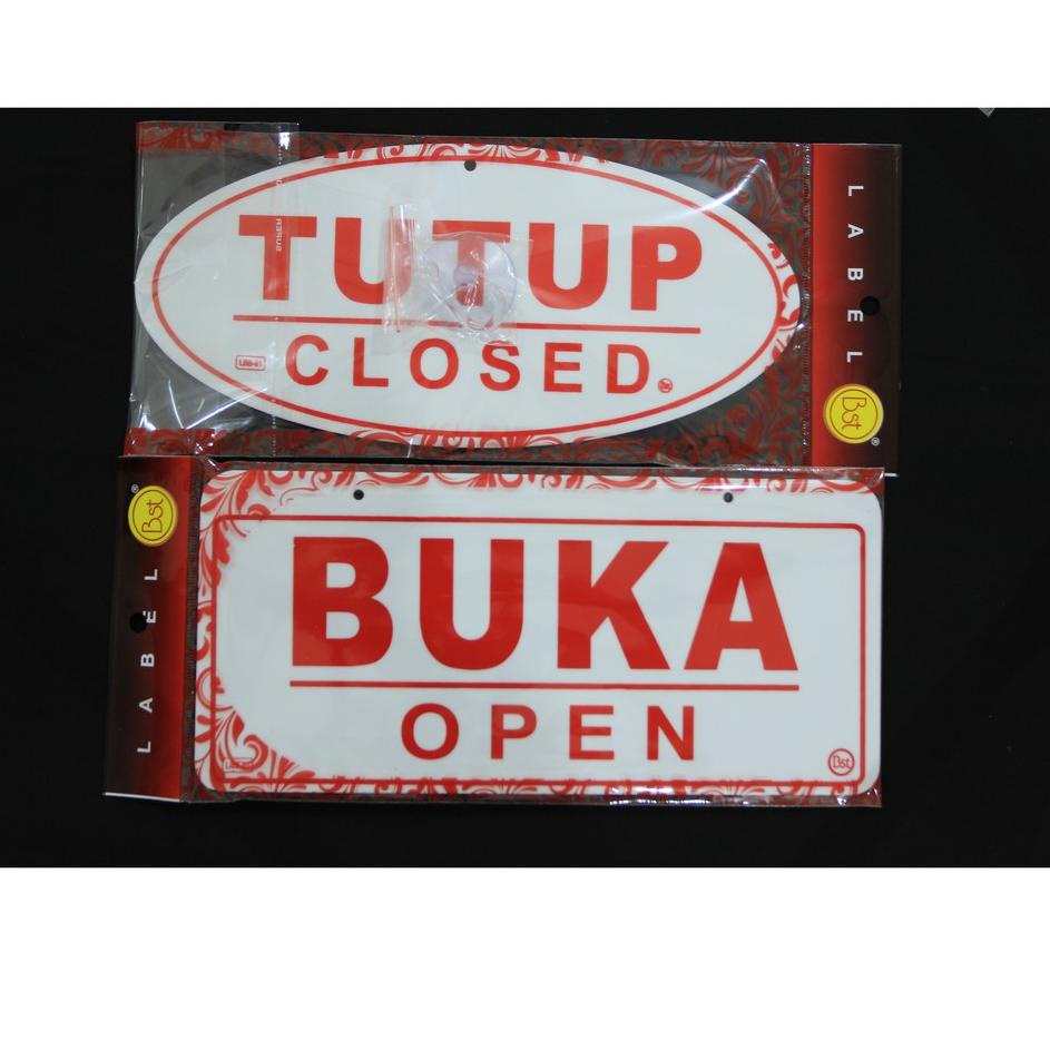 

Hot Now Label Akrilik Buka/Open Tutup/Closed Gantung Bolak-Balik Ukuran Medium