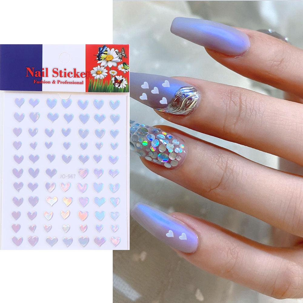 AUGUSTINA Agustina Kuku Decals Heart Rose Smiley Manicure Aksesoris Self Adhesive Stiker Nail Art Stiker