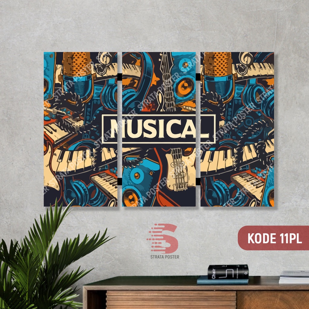 Poster band musik Hiasan dinding kayu Dekorasi ruangan Wall decor Poster Puzzle