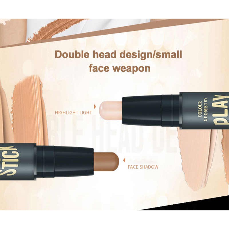 FACE STICK CONCEALER &amp; CONTOUR Geometry Duo Concealer Stick Contour Make up Stick Murah