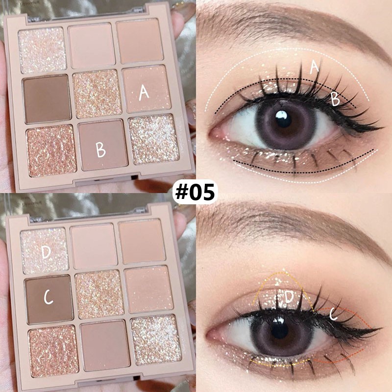 DIKALU DKL-901 EYESHADOW HIGHLIGHTER 9 COLORS BLOOMING-#05