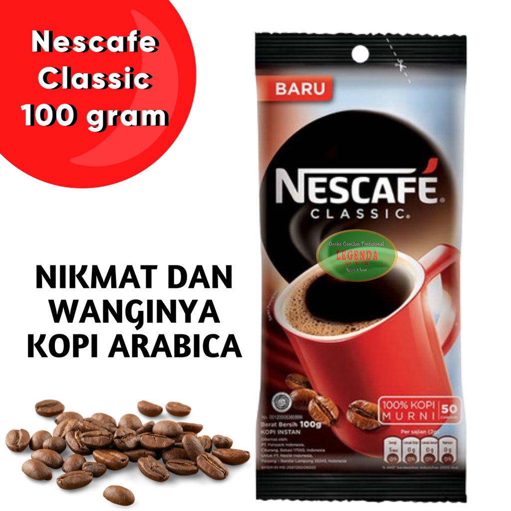 Jual Nescafe Classic 100gr Kopi Hitam Dalgona Shopee Indonesia 1436