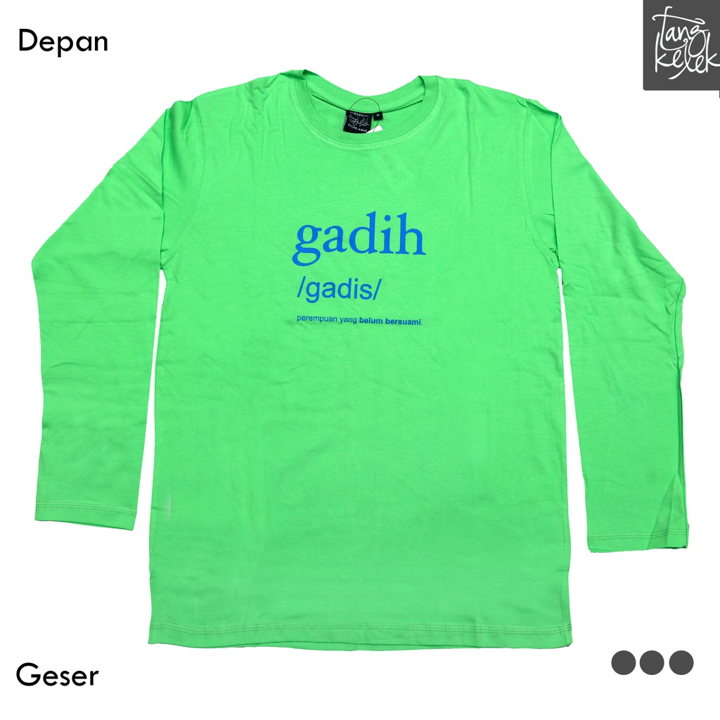 Tangkelek Baju Kaos Lengan Panjang Gadih Warna Hijau Stabilo