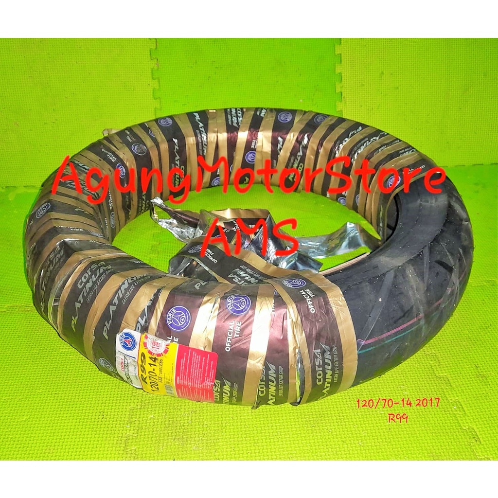 BAN LUAR TUBELESS RING 14 120/70 MERK CORSA PLATINUM 55S R99