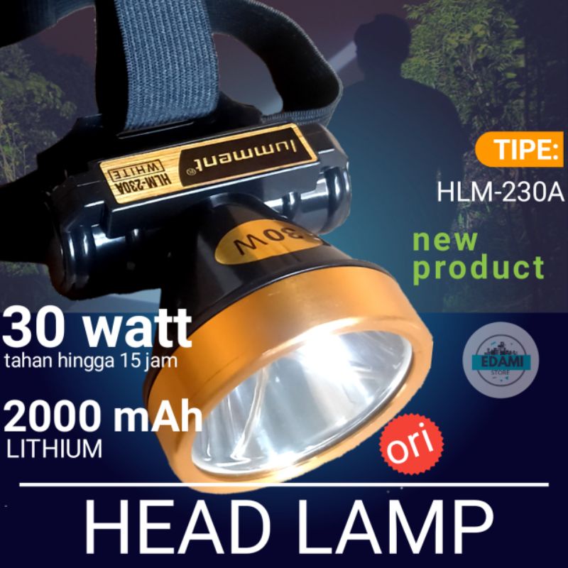 Senter Kepala - Headlamp LED 30watt Super Terang
