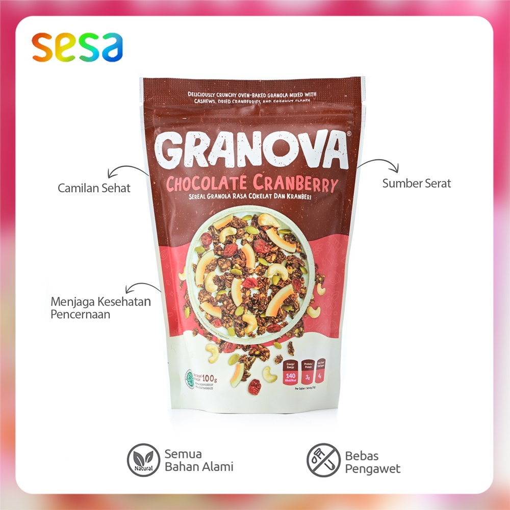 Granova - Homemade Granola Van Java Chocolate Cranberry 100 g