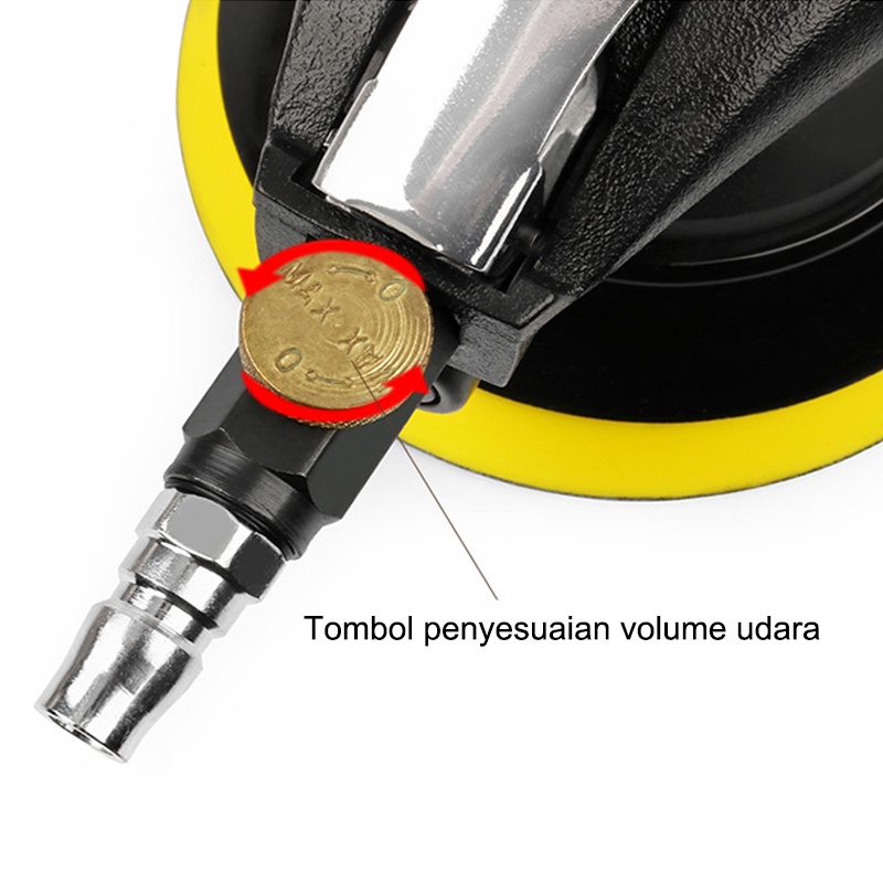 5 Inch 6 Inch Pneumatic Air Vacuuming Sander Sander Alat Poles Mesin Poles untuk Perawatan Cat Mobil Penggiling Kayu Polisher Penghilang Karat