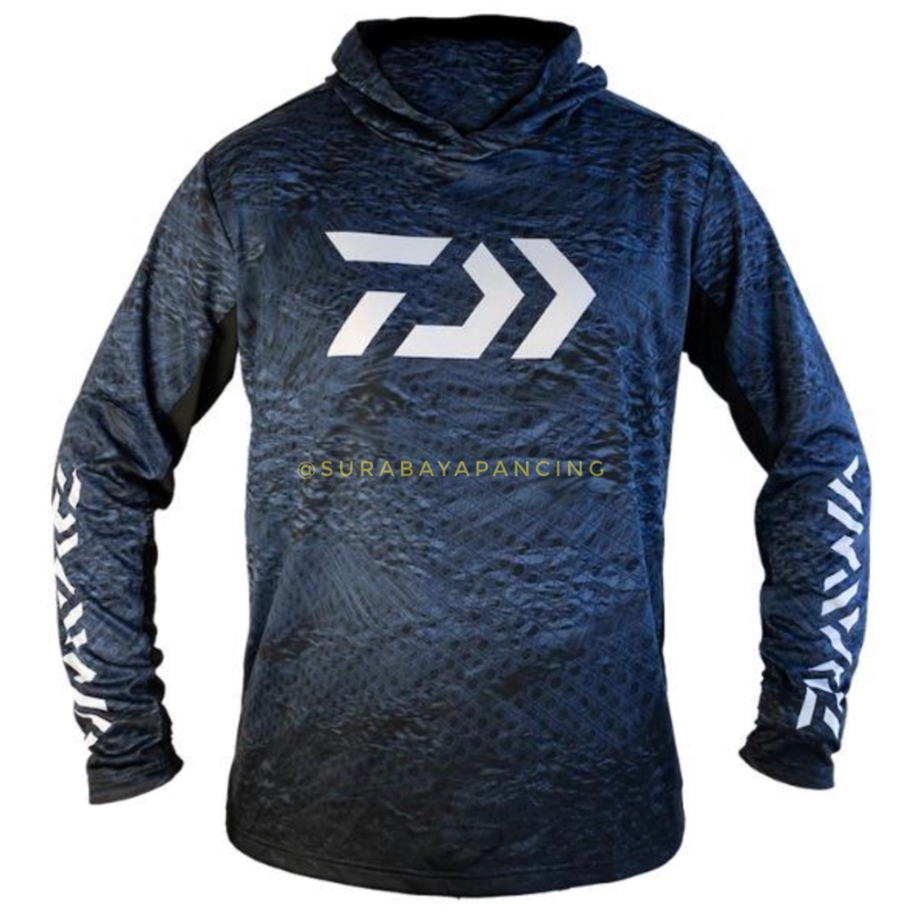 JERSEY DAIWA 22 HOODED RIPPLE JERSEY DAIWA ORIGINAL NAVY DAIWA ST30022  / JERSEY MANCING UV PROTECTI