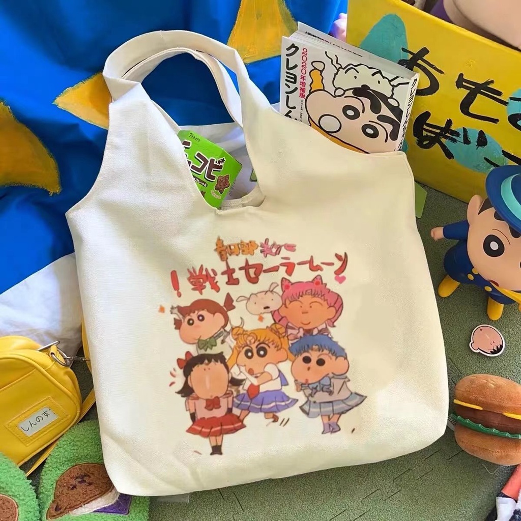 ❉✙✚Sera 2022 Baru Tas Kanvas Wanita Xia Wenyi Tas Bahu Kapasitas Besar Tote Bag Mahasiswa Kelas Tutor Tas Sekolah Tas