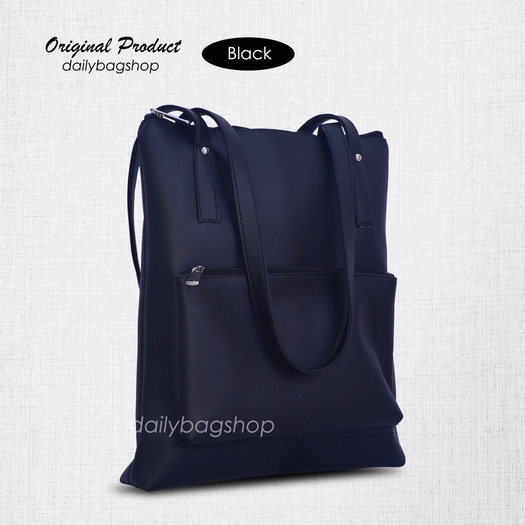 Tas Wanita Besar Tote Bag Laptop 14 Inch Map Dokumen Kuliah Kerja Terkini Resleting Simple Modis