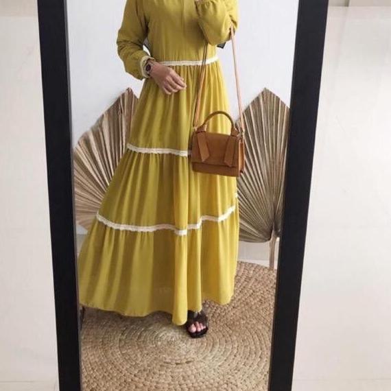 Menarik ( S M L XL XXL XXXL 5L ) Anindya maxy | GAMIS SUSUN RENDA