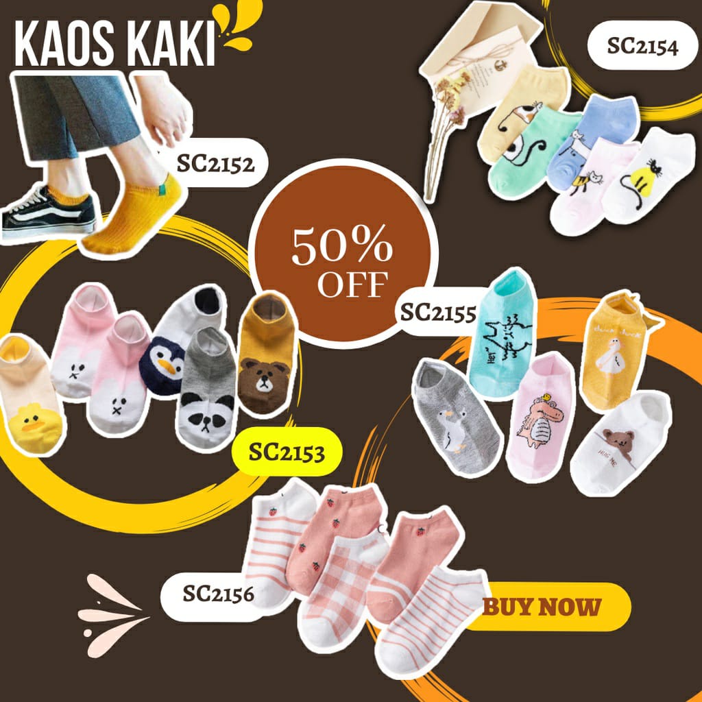 CHUBBY GLORY SC2152 - SC2156  KAUS KAKI KAOS KAKI KARAKTER LUCU SLIP ON PENDEK UNTUK DEWASA DAN UNTUK ANAK ANAK