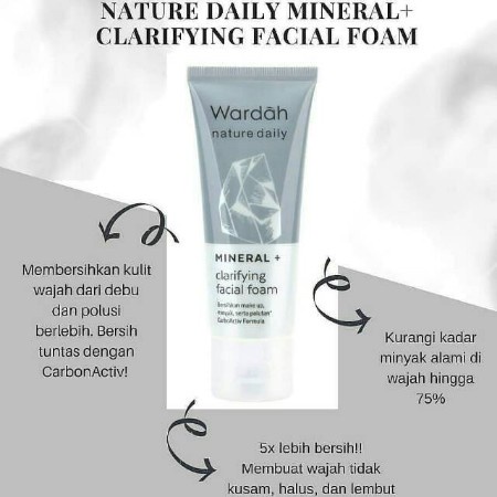 Wardah Nature Daily Mineral Clarifying Facial Foam 60ml - 100ml