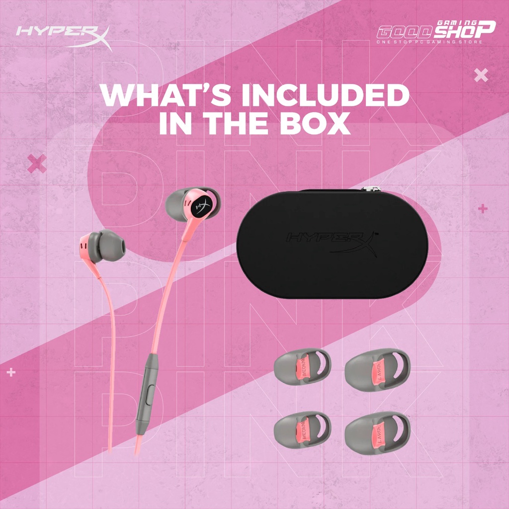 HyperX Cloud Earbuds Pink Gaming Earphone with Microphone