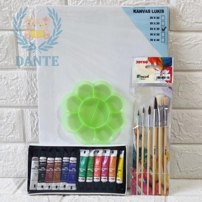 

[COD] PAKET MELUKIS SET Kanvas 25 X 35 Kuas Palet dan Cat Minyak SPECIAL Kode 894