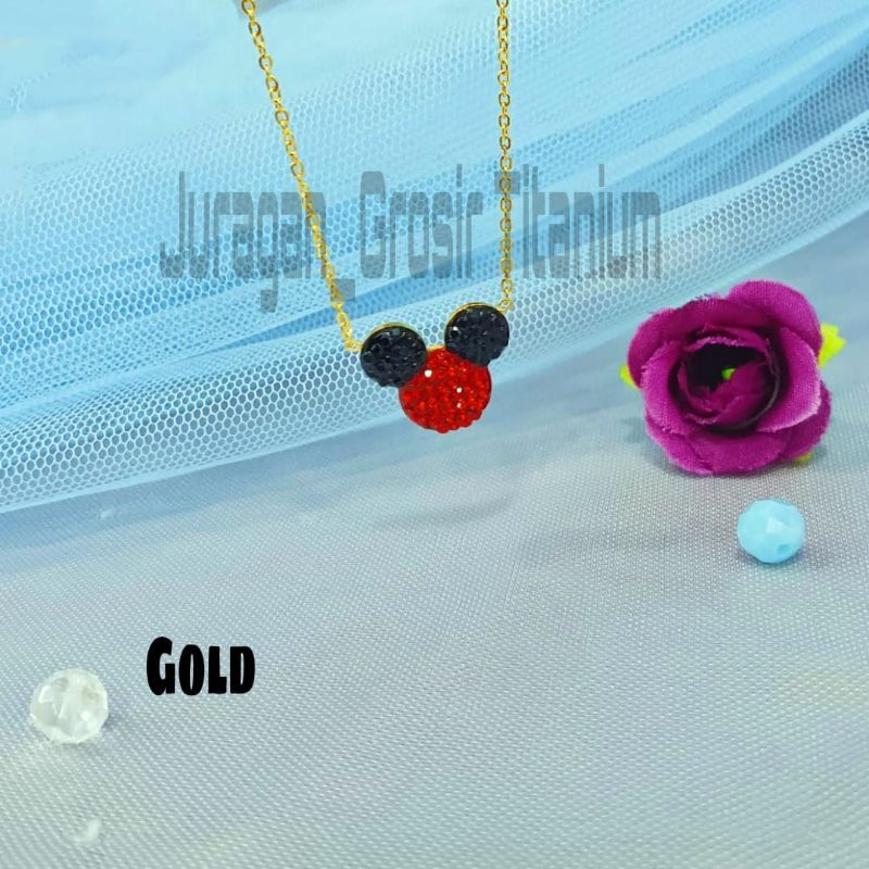 COD || Kalung Micky TITANIUM premium gaya remaja TIDAK LUNTUR, TIDAK KARAT