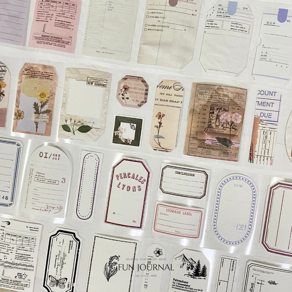 

LABEL STICKER IN WASHI SHARE NOT ROLL‼️ UNTUK JOURNAL JURNAL PLANNING PLANNER SCRAPBOOK DIY BUJO
