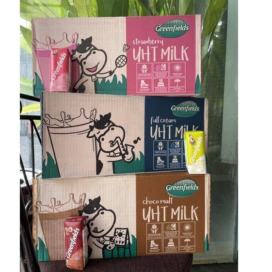 

COD Greenfields Susu UHT Mini 125 ml Full Cream / Strawberry / Chocolate Greenfield Gosend Surabaya serbuuu !