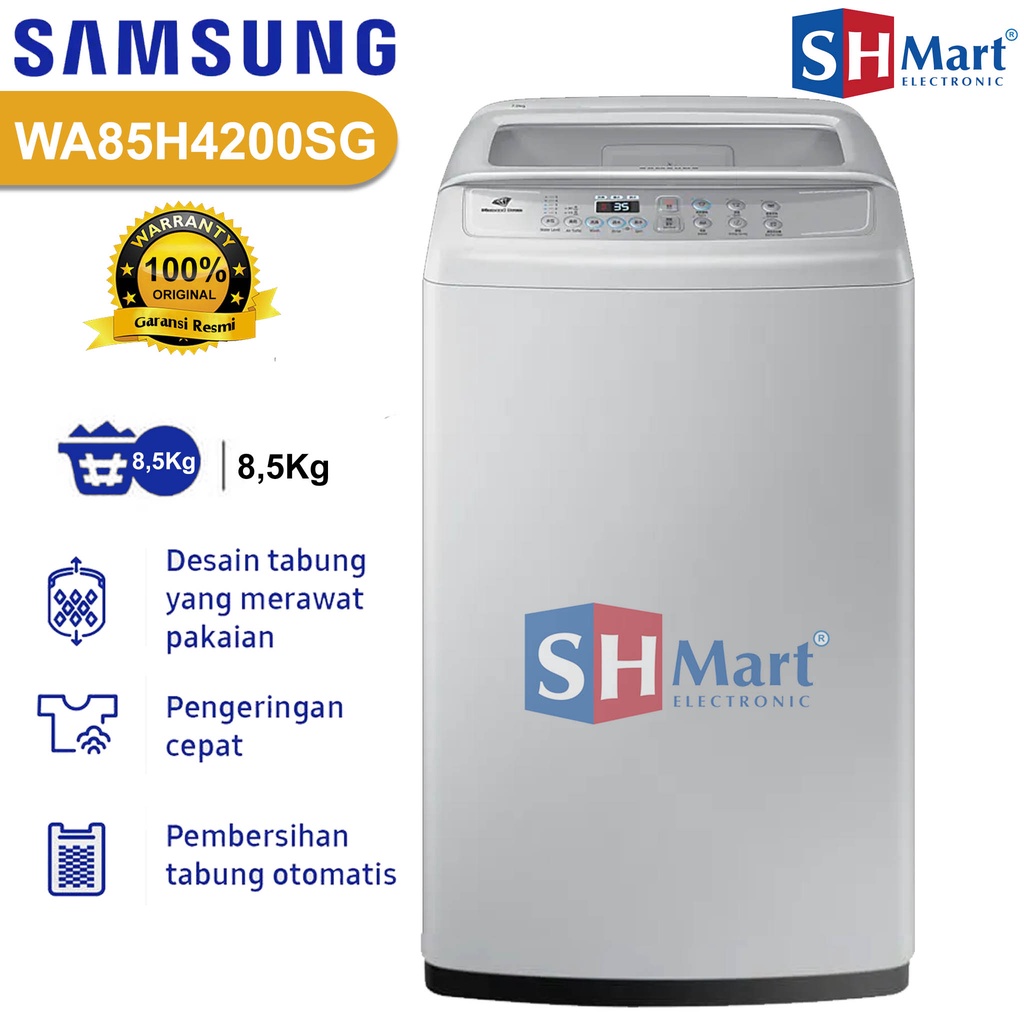 MESIN CUCI SAMSUNG 1 TABUNG 8,5 kg WOBBLE WA85H4200SG / WA85H4200 / 85H4200 (MEDAN)