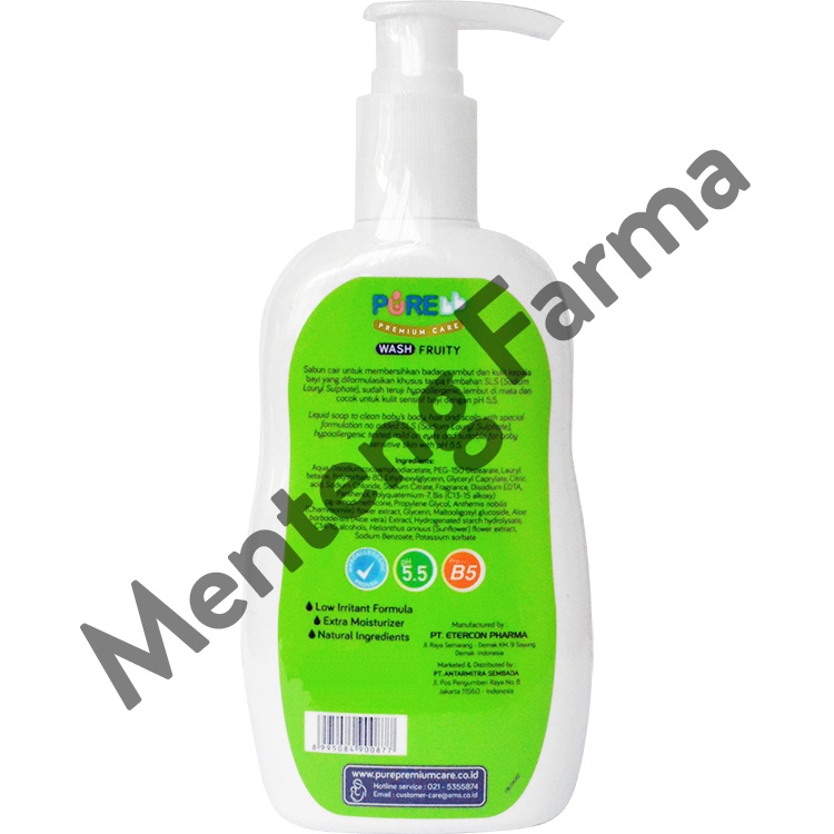 Pure Baby Wash Fruity 230 mL - Sabun Mandi Bayi Non SLS