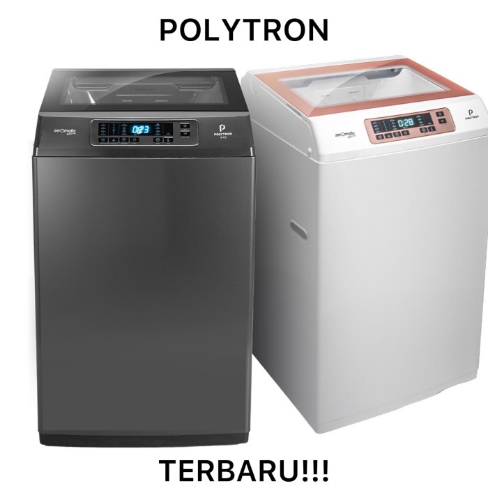 POLYTRON  – PAW 9028 Y Mesin Cuci 1 Tabung Zeromatic Laguna series Hijab 9 KG top loading